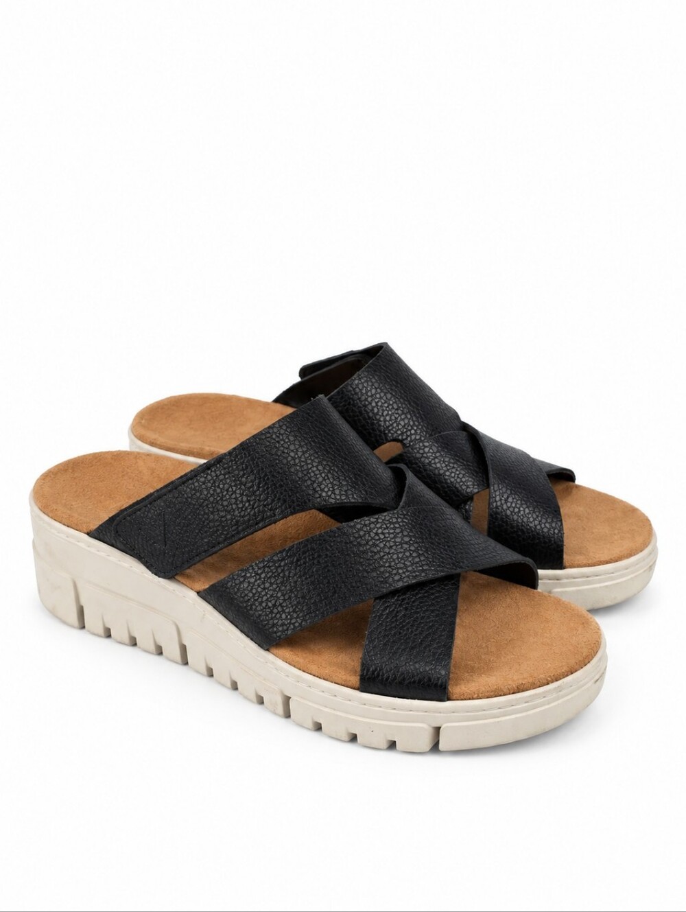 Vionic Uptown Sunset Black LeatherSlide Women's Sandals Size 8